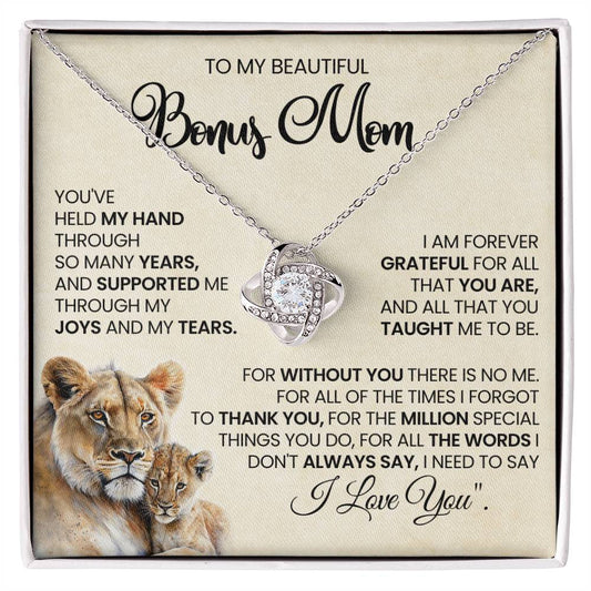 Graceful Bonus Mom Love Knot Necklace