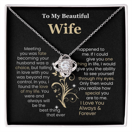 Beautiful Wife Love Knot Necklace