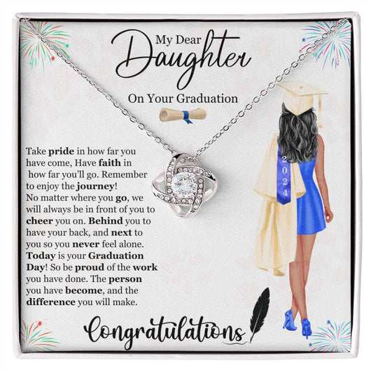 My Dear Daughter on Your 2024 Graduation Love Knot Necklace