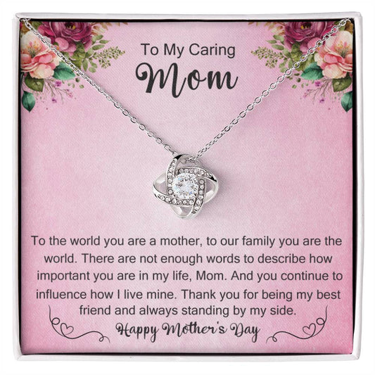 Pretty in Pink Mother's Day Love Knot Necklace