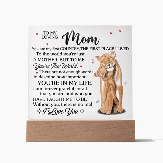 Adorable To My Loving Mom Acrylic Plaque
