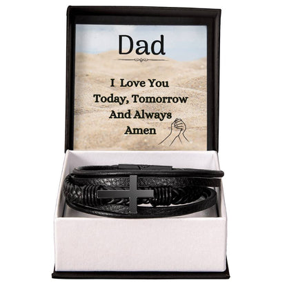 Dad Men's Cross Faith  Bracelet